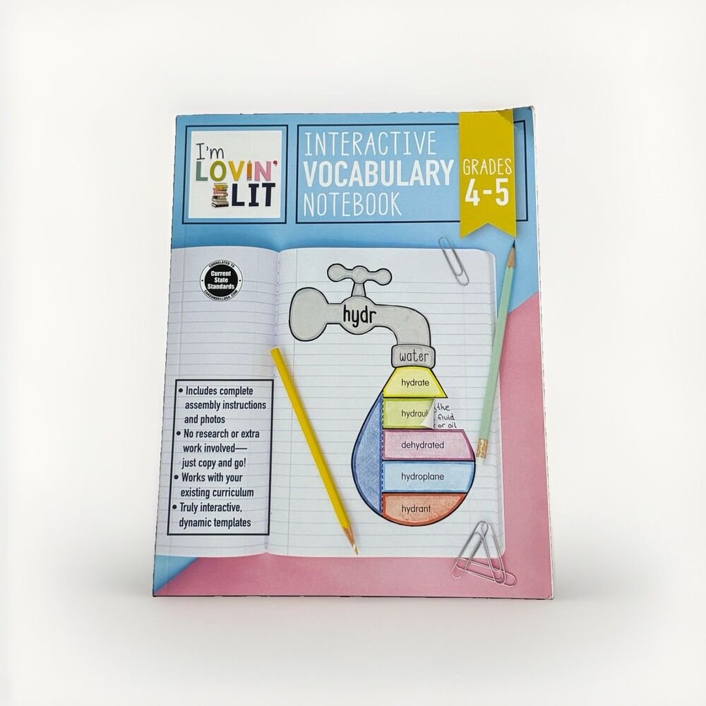 I'm Lovin' Lit Interactive Vocabulary Workbook Grades 4-5 Paperback 2018